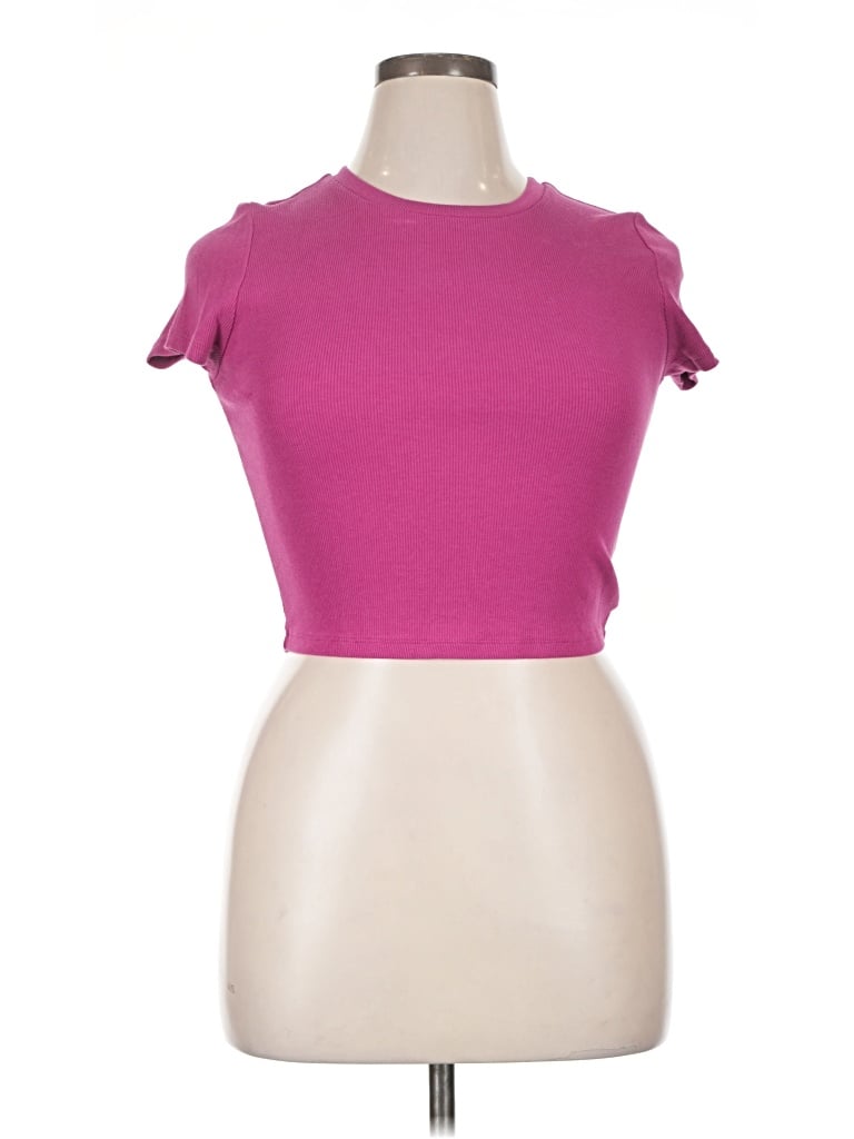 Pre-owned Garage Short Sleeve Turtleneck In Pink