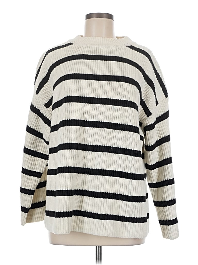 Pre-owned H&m Turtleneck Sweater In Ivory