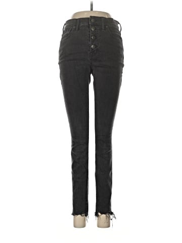 Madewell 9" Mid-Rise Skinny Jeans in Berkeley Black: Button-Through Edition (view 1)