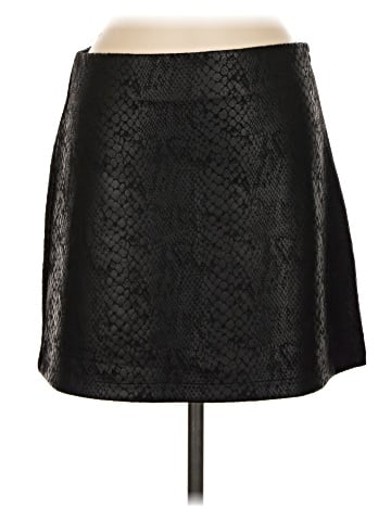 Olivia Grey Faux Leather Skirt (view 1)