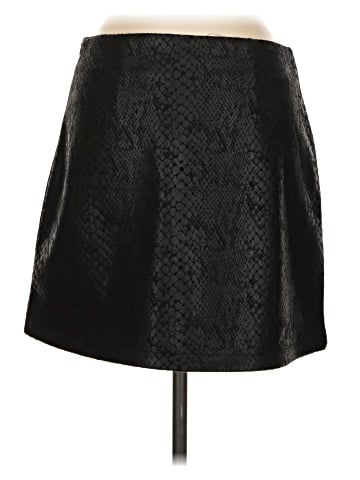 Olivia Grey Faux Leather Skirt (view 2)