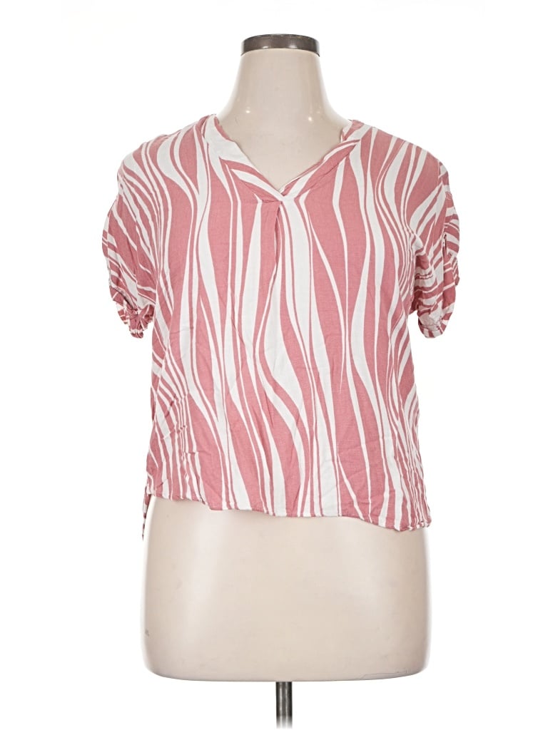 Pre-owned Jeans Short Sleeve Blouse In Pink