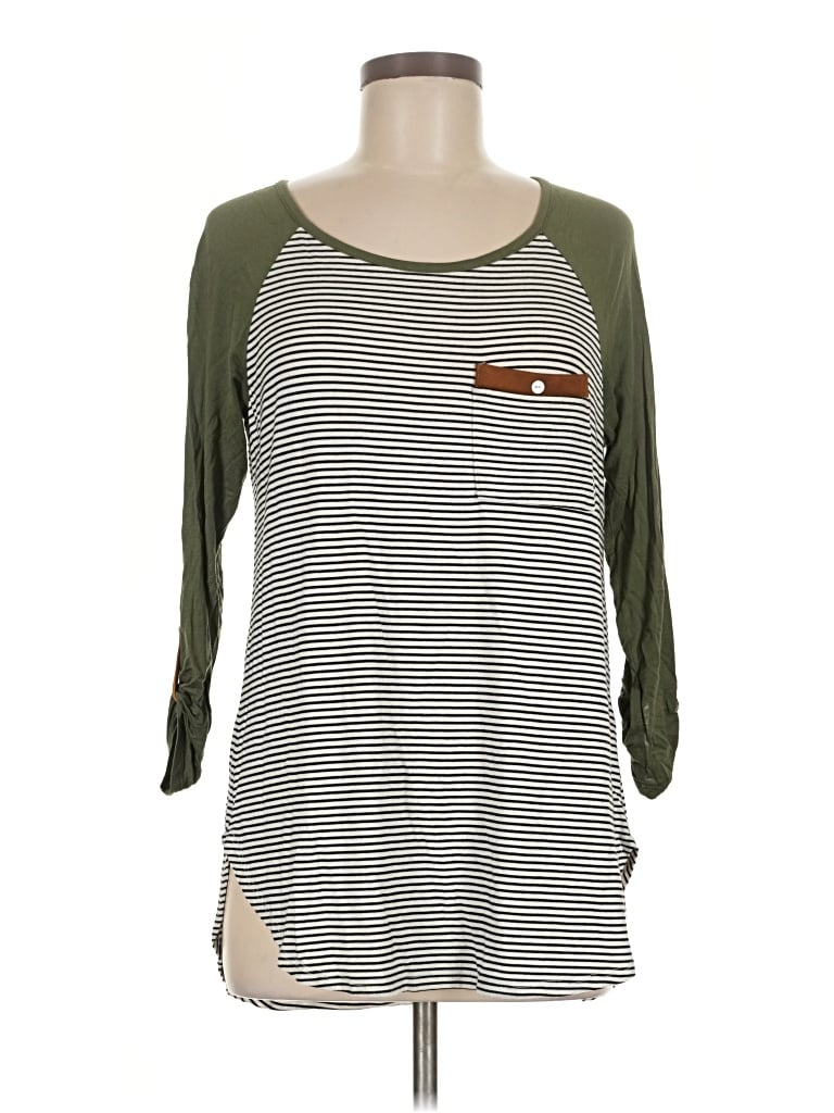 Pre-owned Pink Clover 3/4 Sleeve T-shirt In Green