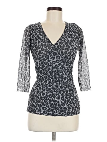 Black Saks Fifth Avenue 3/4 Sleeve Top (view 1)