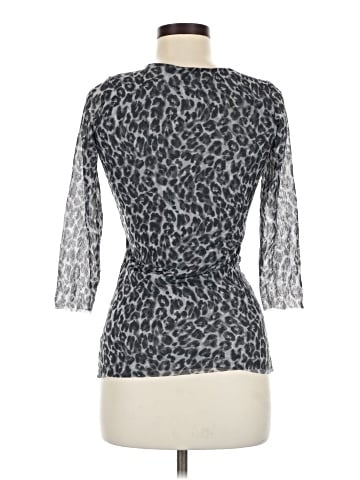 Black Saks Fifth Avenue 3/4 Sleeve Top (view 2)
