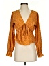 Shein 100% Polyester Orange 3/4 Sleeve Blouse Size 4 - photo 1