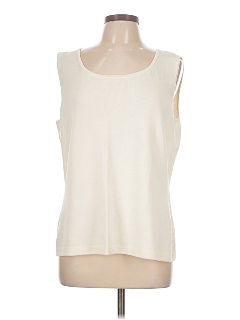 Pre-owned St John Sleeveless T-shirt In Ivory