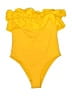Zara Solid Yellow One Piece Swimsuit Size S - photo 1