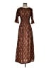 Seven Island 100% Polyester Paisley Brown Casual Dress Size S - photo 1