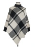 Shein 100% Acrylic Plaid Gray Poncho One size - photo 1