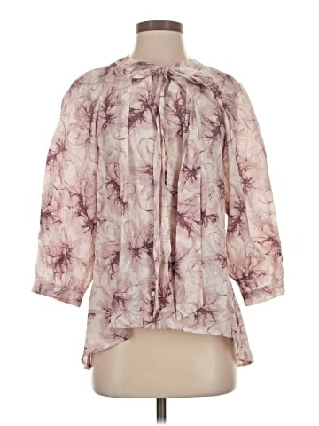 Vivienne Vivienne Tam 3/4 Sleeve Silk Top (view 1)