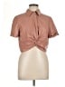 Alice + Olivia 100% Polyurethane Brown Short Sleeve Blouse Size L - photo 1