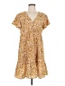 Shein 100% Polyester Print Yellow Casual Dress Size 6 - photo 1