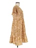 Shein 100% Polyester Print Yellow Casual Dress Size 6 - photo 4