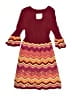 Justice Chevron-herringbone Burgundy Dress Size 10 - photo 1