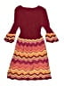 Justice Chevron-herringbone Burgundy Dress Size 10 - photo 2