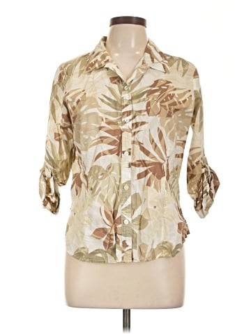 Caribbean Joe 3/4 Sleeve Button-Down Shirt (view 1)