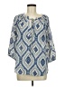 Q&A 100% Polyester Blue 3/4 Sleeve Blouse Size M - photo 1