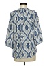 Q&A 100% Polyester Blue 3/4 Sleeve Blouse Size M - photo 2