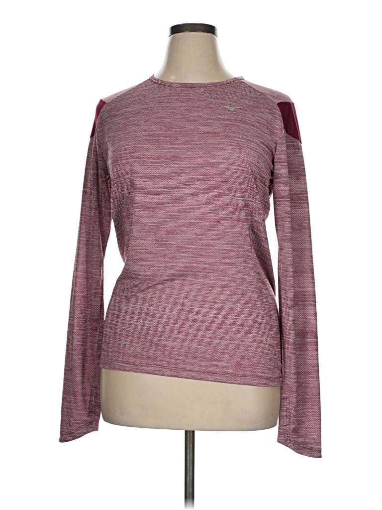 Pre-owned Mizuno Long Sleeve T-shirt In Burgundy