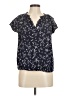 Gap 100% Rayon Black Short Sleeve Blouse Size M - photo 1