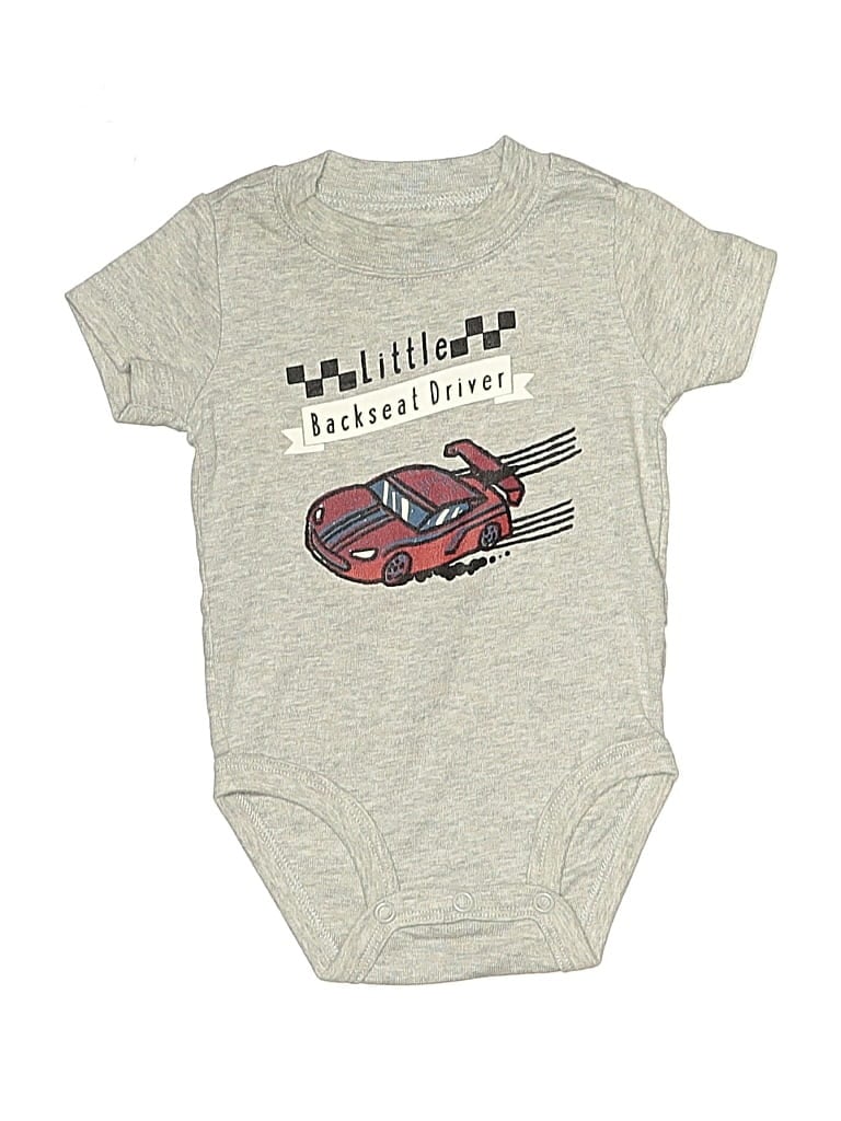 Pre-owned Carter's Babies' Short Sleeve Onesie In Gray
