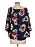 Veronica M. 100% Polyester Blue 3/4 Sleeve Blouse Size L - photo 2
