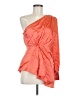 Cinq à Sept 100% Silk Orange Long Sleeve Silk Top Size M - photo 1