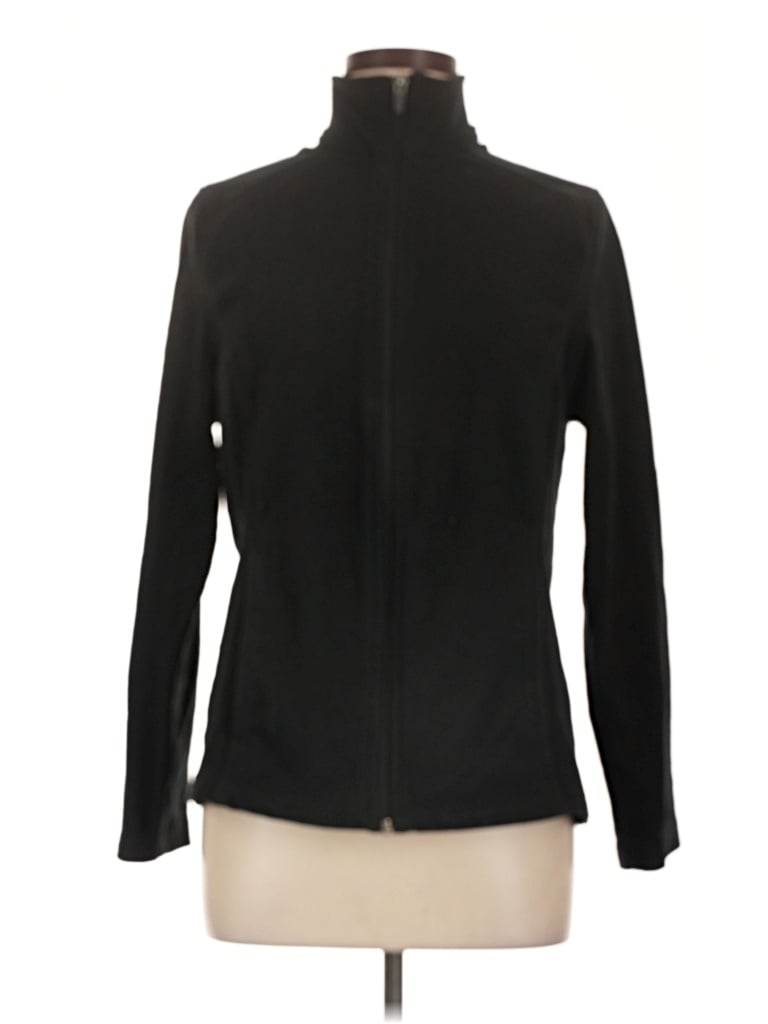 Pre-owned Lands' End Cardigan Sweater In Black