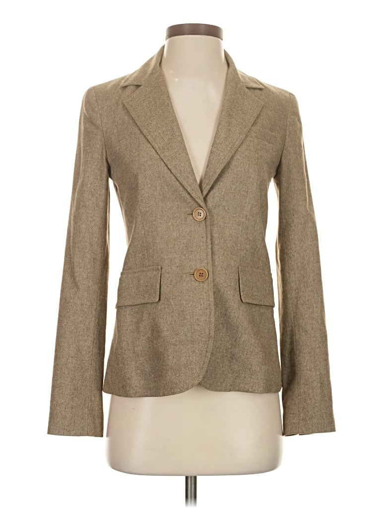 Pre-owned Theory Wool Blazer Jacket In Tan