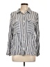 Grace & Lace 100% Rayon Stripes Silver Long Sleeve Button-Down Shirt Size L - photo 1