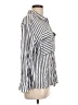 Grace & Lace 100% Rayon Stripes Silver Long Sleeve Button-Down Shirt Size L - photo 4