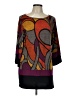Coco Blanco Graphic Paisley Purple 3/4 Sleeve Blouse Size L - photo 1