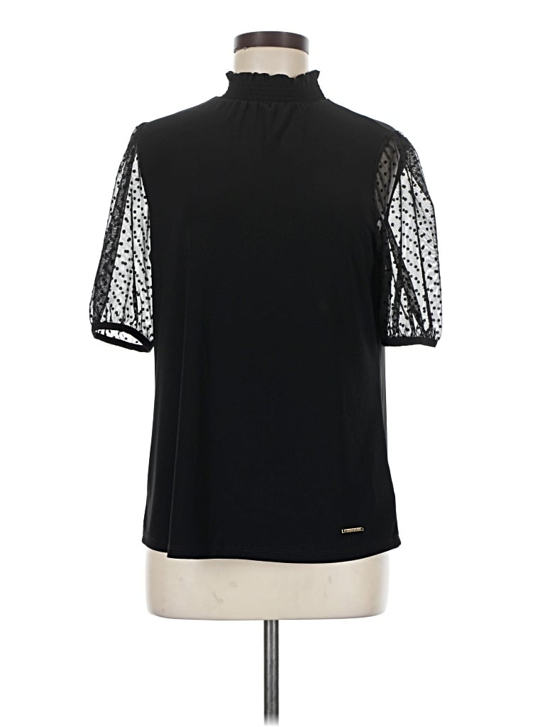 Pre-owned Anne Klein Short Sleeve Blouse In Black