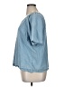 Caslon 100% Cotton Blue Short Sleeve Top Size 1X - photo 5