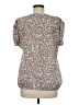 Ann Taylor LOFT 100% Polyester Gray Short Sleeve Blouse Size M - photo 2