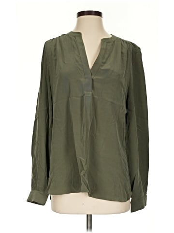 R | Label Long Sleeve Silk Top (view 1)