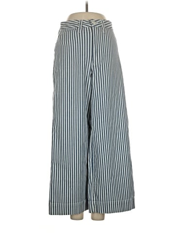 Madewell Emmett Wide-Leg Crop Pants in Herringbone Railroad Stripe (view 1)