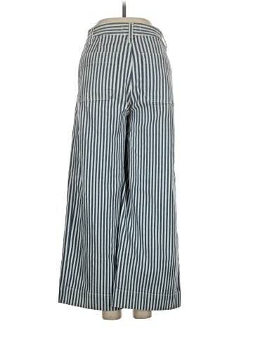 Madewell Emmett Wide-Leg Crop Pants in Herringbone Railroad Stripe (view 2)