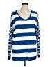 Faded Glory Stripes Blue Long Sleeve Top Size L - photo 1