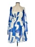 Georgie 100% Polyester Print Blue Cocktail Dress Size S - photo 1