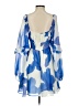 Georgie 100% Polyester Print Blue Cocktail Dress Size S - photo 2