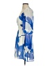 Georgie 100% Polyester Print Blue Cocktail Dress Size S - photo 5