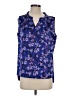 Tahari Floral Purple Blue Sleeveless Blouse Size S - photo 1