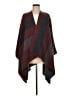 BB Dakota Plaid Burgundy Poncho One size - photo 1