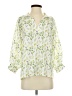 Assorted Brands 100% Polyester Floral Green 3/4 Sleeve Blouse Size XS - photo 1