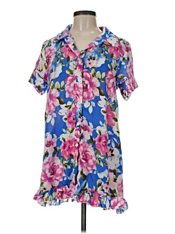The ZigZag Stripe Short Sleeve Blouse (view 1)