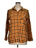 Christopher & Banks Plaid Orange Long Sleeve Button-Down Shirt Size XL - photo 1