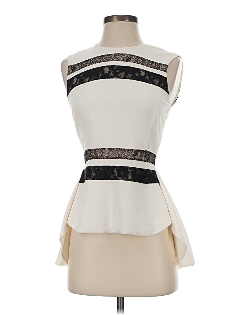 Pre-owned Bcbgmaxazria Sleeveless Blouse In Ivory