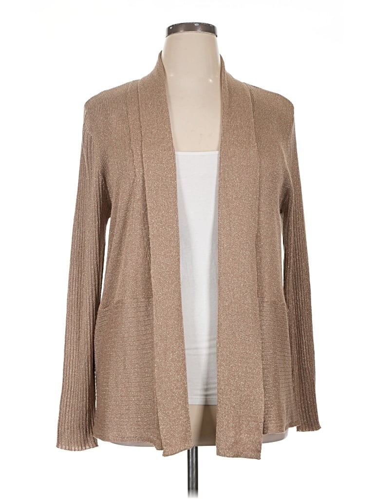 Pre-owned Jm Collection Cardigan Sweater In Tan